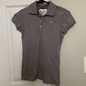 Gray Abercrombie and Fitch Polo Top